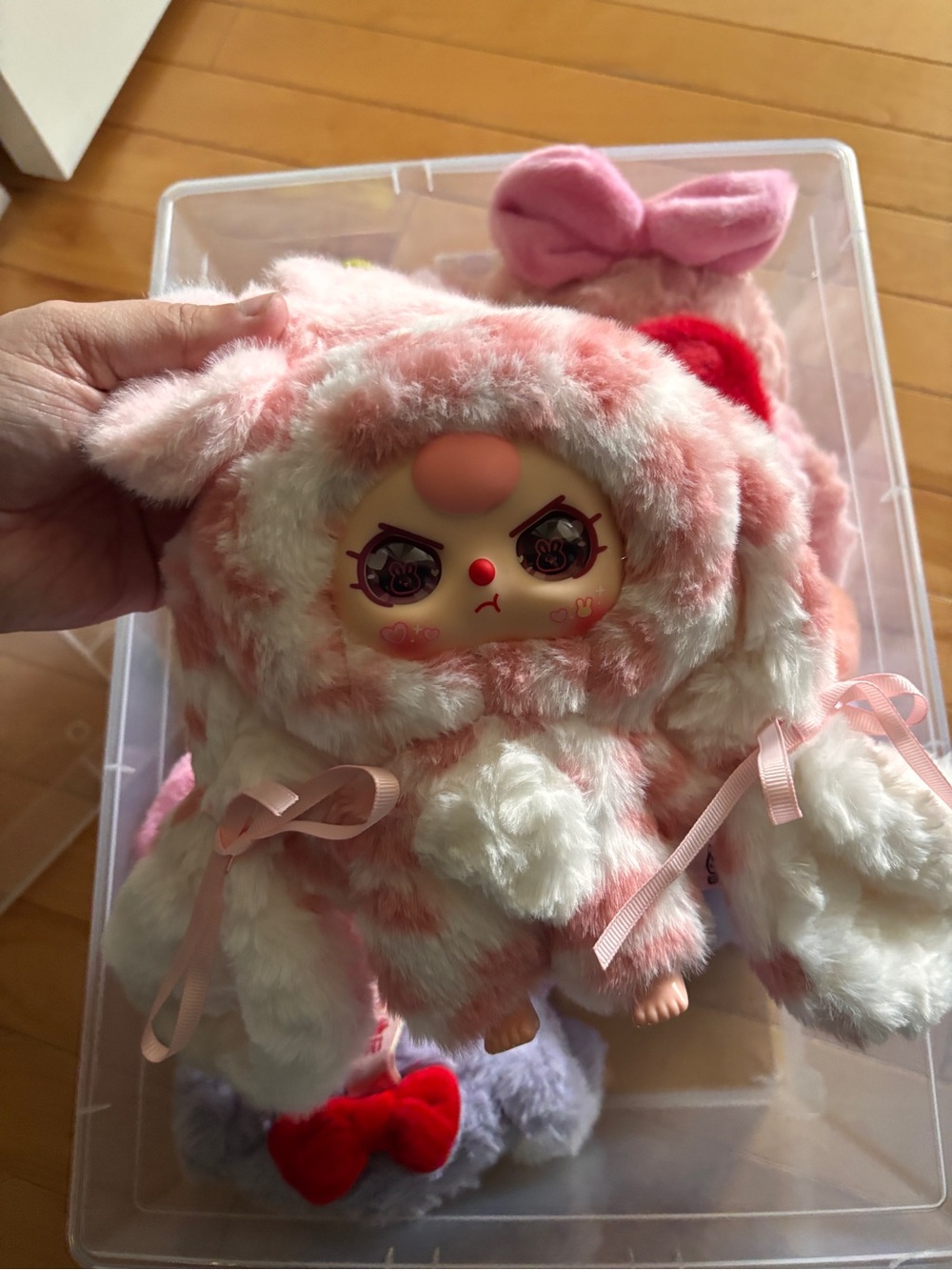 Pink Plush Character Doll with Heart Details